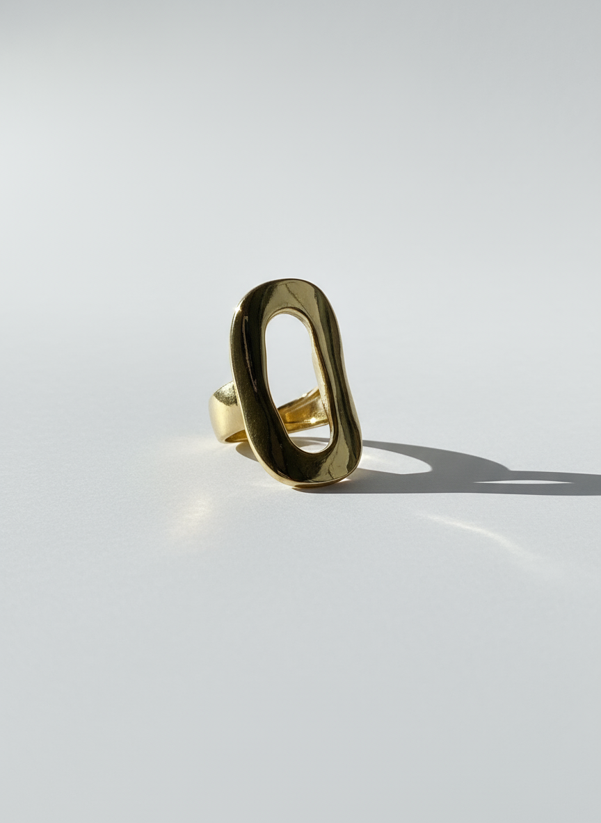 Bague LUSTRA en acier inoxydable plaqué or