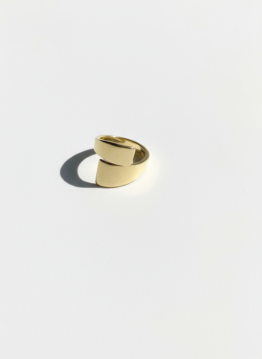 Bague SAELY en acier inoxydable plaqué or