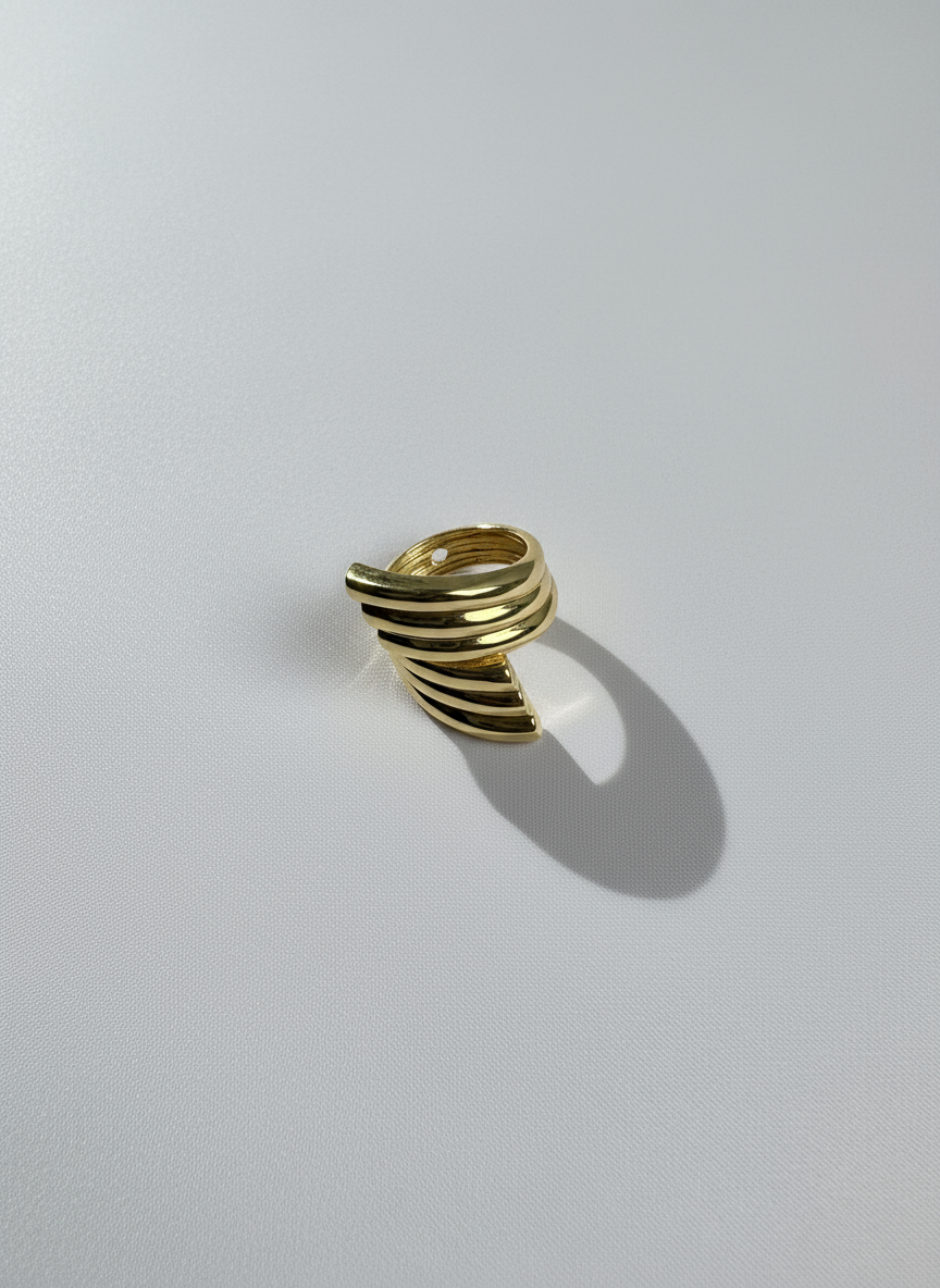 Bague AMIR en acier inoxydable plaqué or