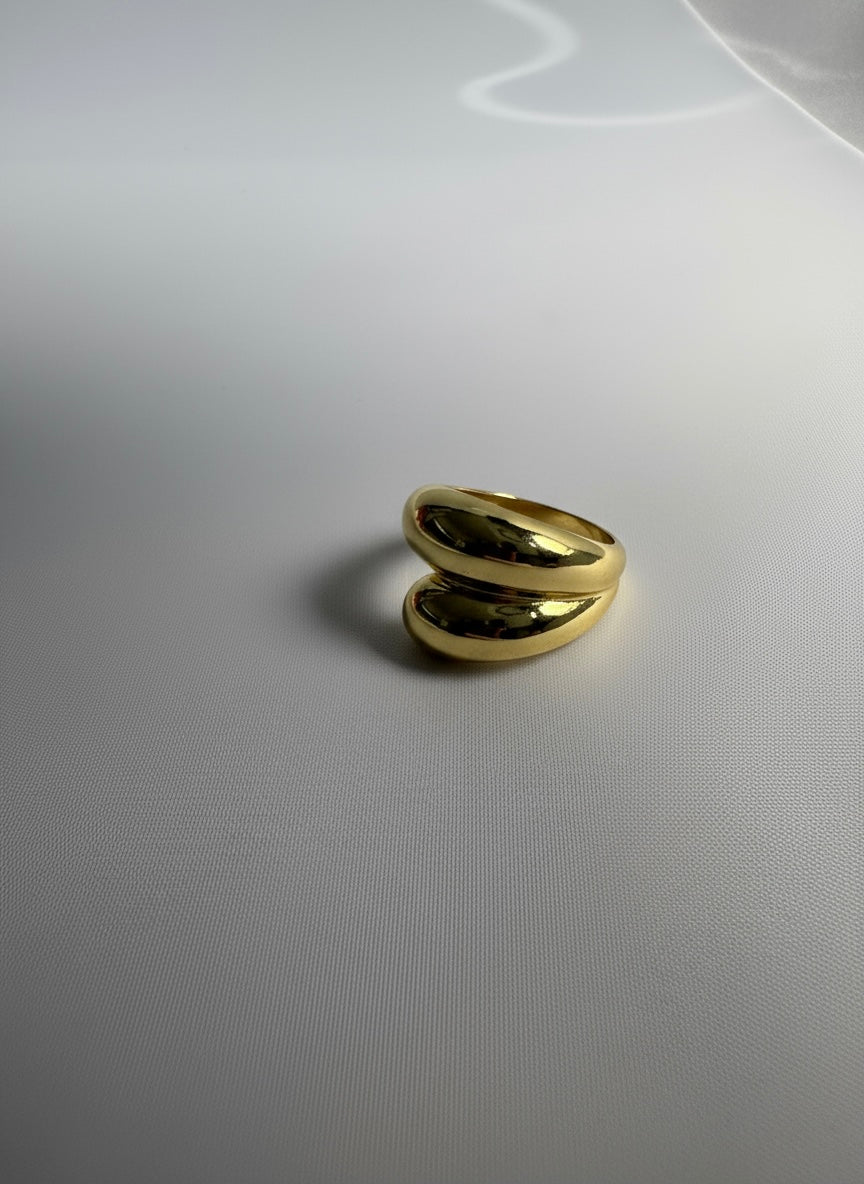 Bague ILONA en acier inoxydable plaqué or