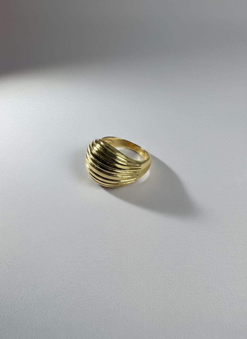 Bague AMIRA en acier inoxydable plaqué or