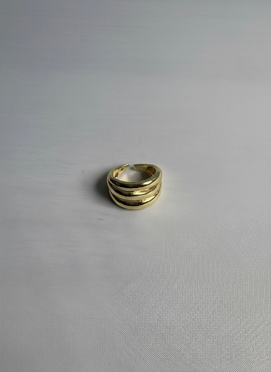 Bague ELVA en acier inoxydable plaqué or