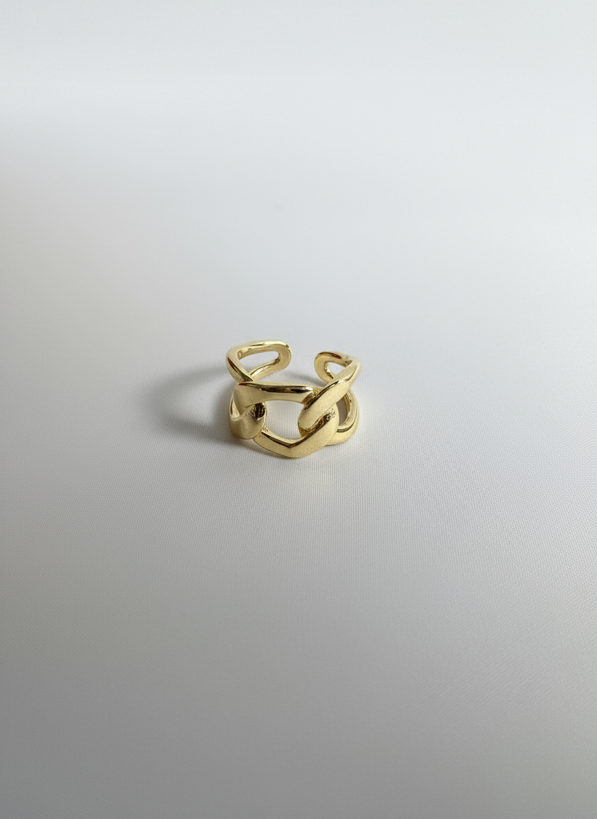 Bague SOLA en acier inoxydable plaqué or