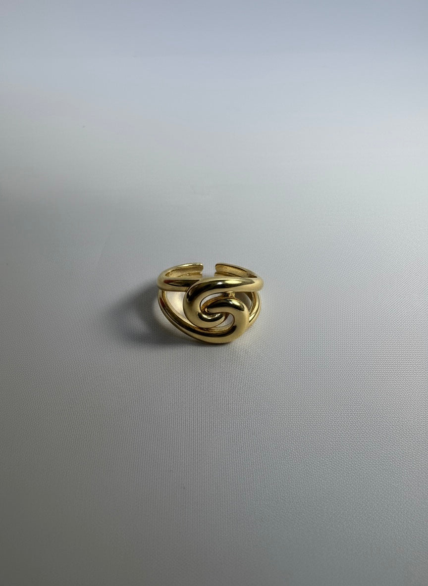 Bague ELUNE en acier inoxydable plaqué or