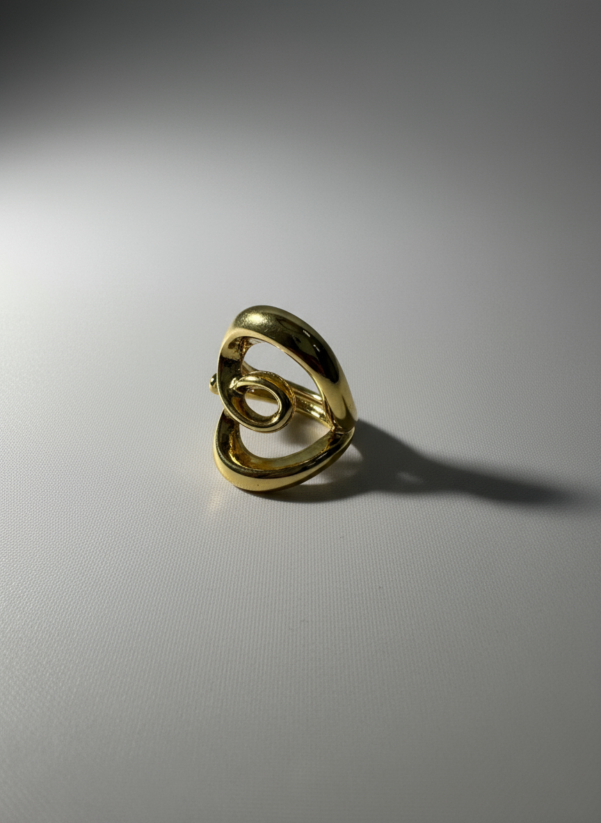 Bague VANYA en acier inoxydable plaqué or