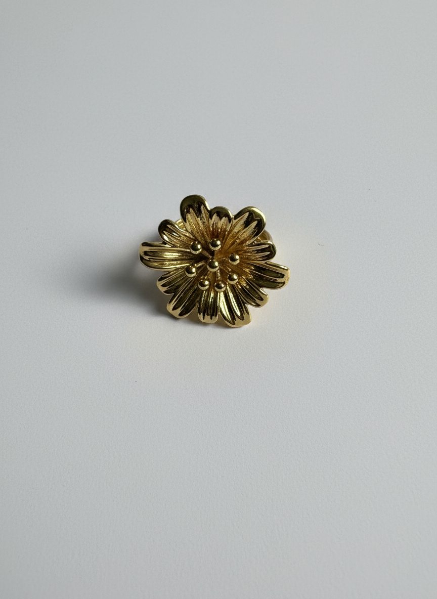 Bague SKYA en acier inoxydable plaqué or