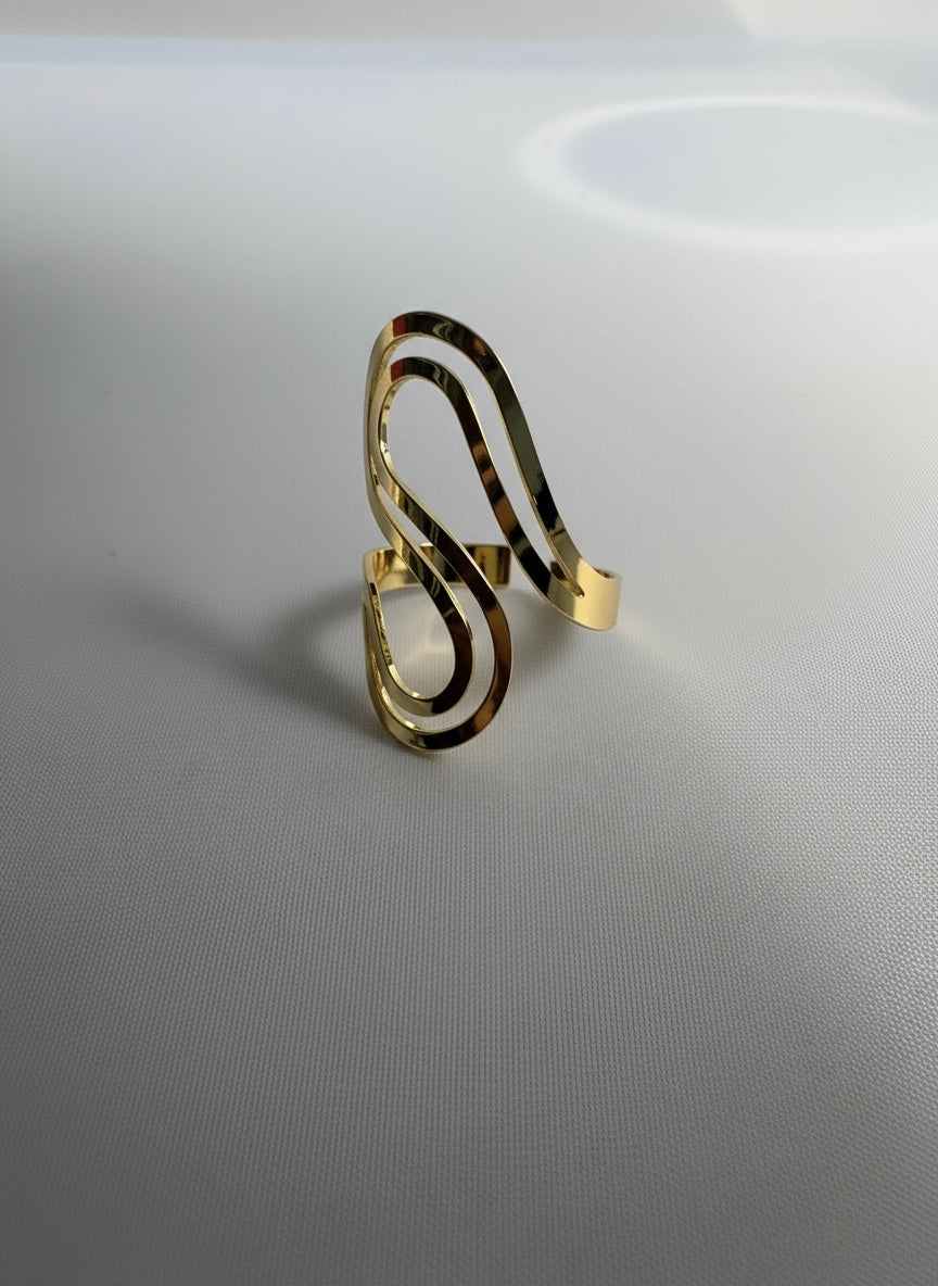 Bague OLYA en acier inoxydable plaqué or