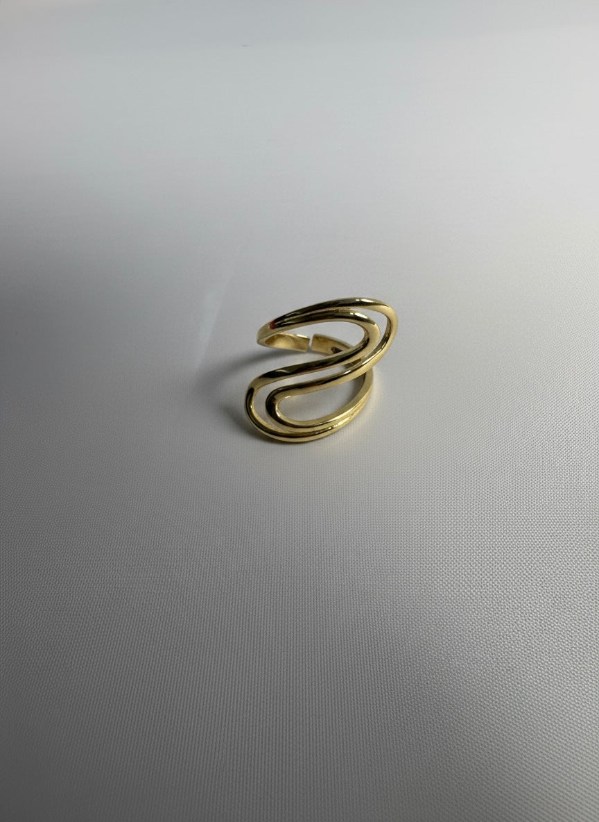 Bague MOVA en acier inoxydable plaqué or