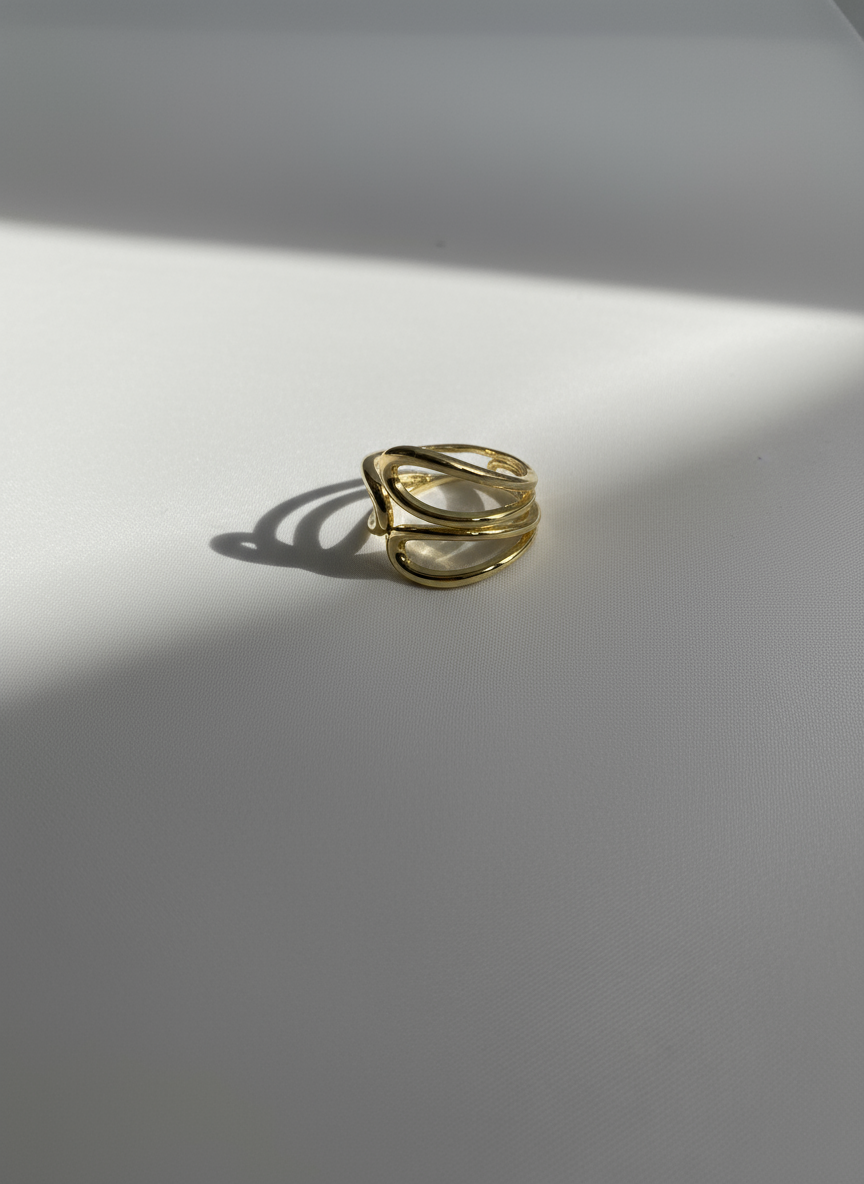 Bague MALIA en acier inoxydable plaqué or