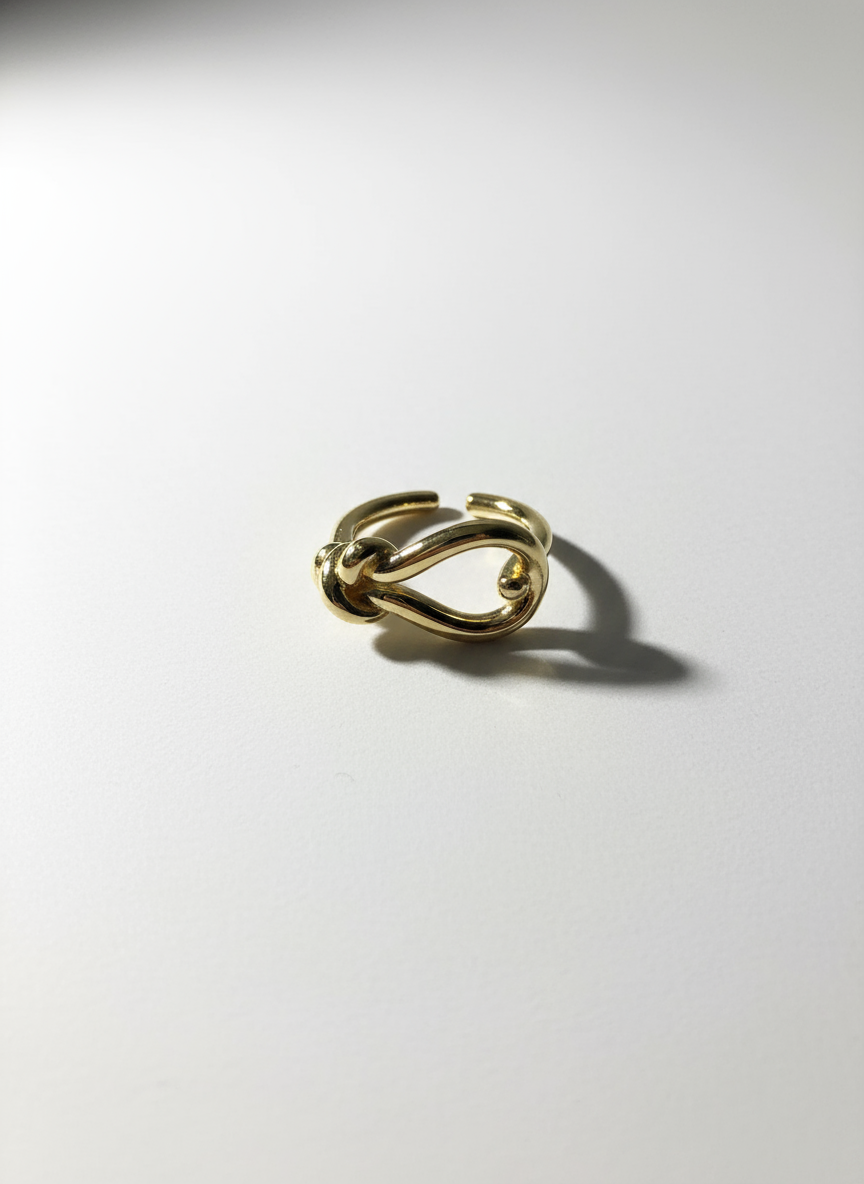 Bague RHEA en acier inoxydable plaqué or