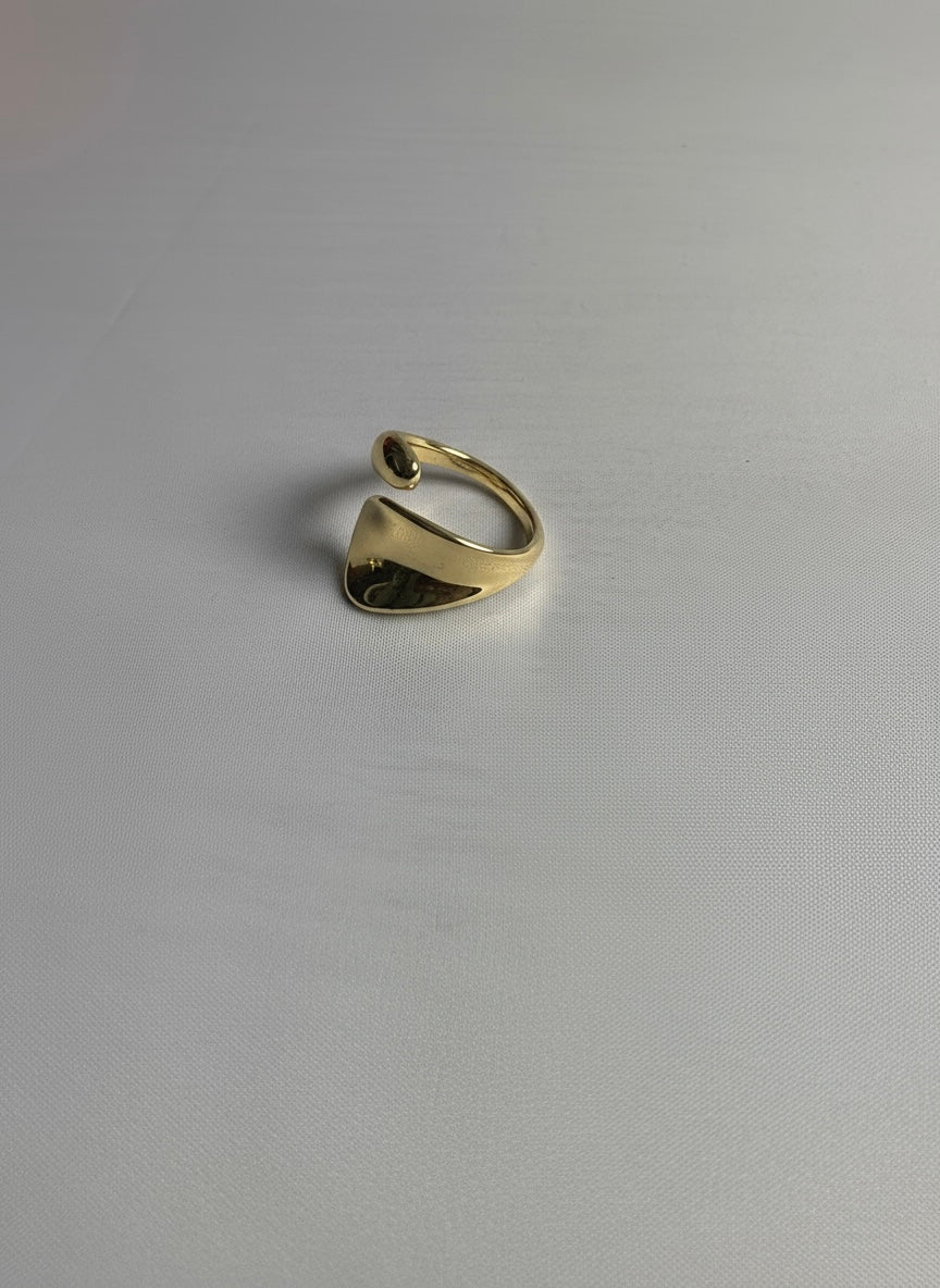 Bague DIVA en acier inoxydable plaqué or