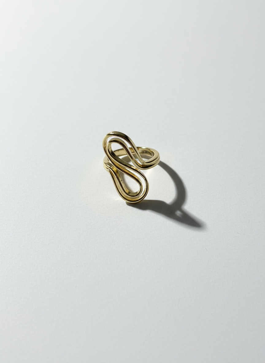 Bague FIRA en acier inoxydable plaqué or