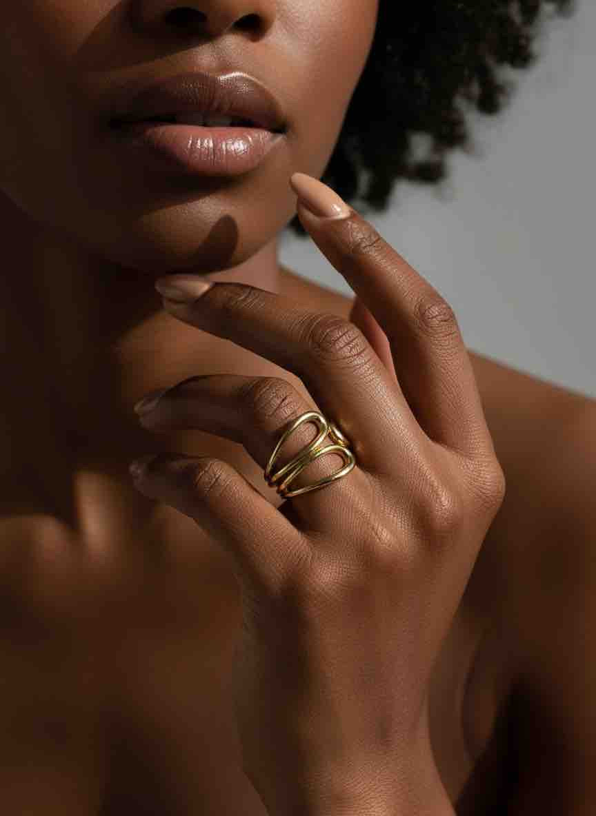 Bague MALIA en acier inoxydable plaqué or