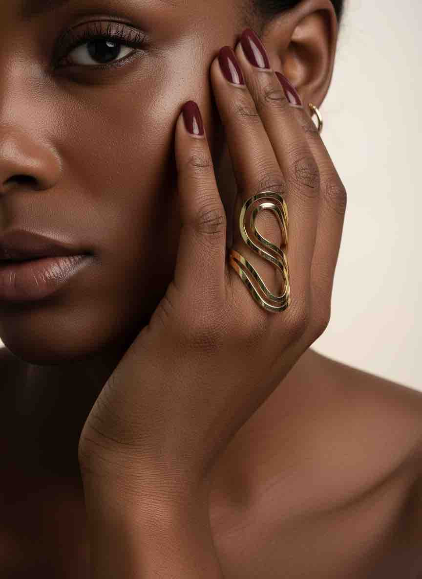 Bague OLYA en acier inoxydable plaqué or