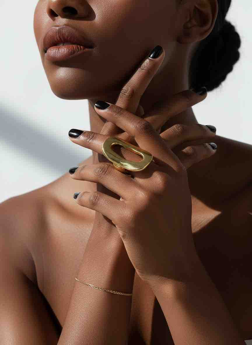 Bague LUSTRA en acier inoxydable plaqué or